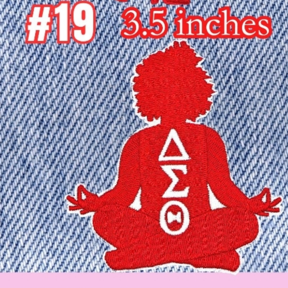 Delta Sorority Iron On Embroidery Patch, 3 inches